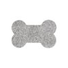 Gloss Silver Resin Pet Bone Placemat, Durable and Sparkling