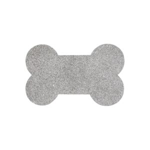 Gloss Silver Resin Pet Bone Placemat, Durable and Sparkling