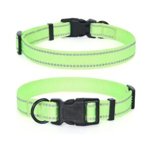 Glow-in-the-Dark Collar for Medium Dogs with Nylon Material and Buckle Closure