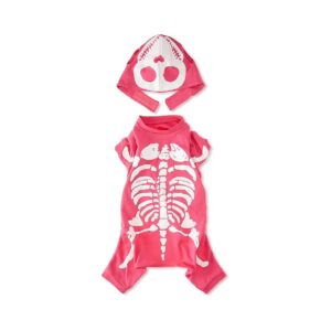 Glowing Skeleton Dog Costume for Medium Sized Dogs with Adjustable Velcro