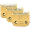 Gold Ceramic Sharp Clipper Blades for Pet Hair Grooming Cutter Set