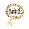 Gold Cuban Link Dog Collar for Small Pitbull 15mm 18K Gold Chain with Secure Snap Buckle