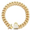 Gold Dog Walking Collar with Strong 19MM Cuban Link Chain and Secure Buckle