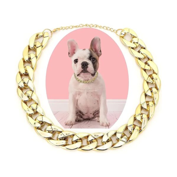 Gold Link Chain Dog Necklace for Small Medium Dog Puppy Jewelry Accessories Costume