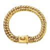 Gold Metal Chain Collar with Secure Buckle and 16MM Wide Cuban Link Chain for Dogs