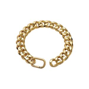 Gold Plated Metal Cuban Link Dog Collar 10 Inch for Small Dogs Cats