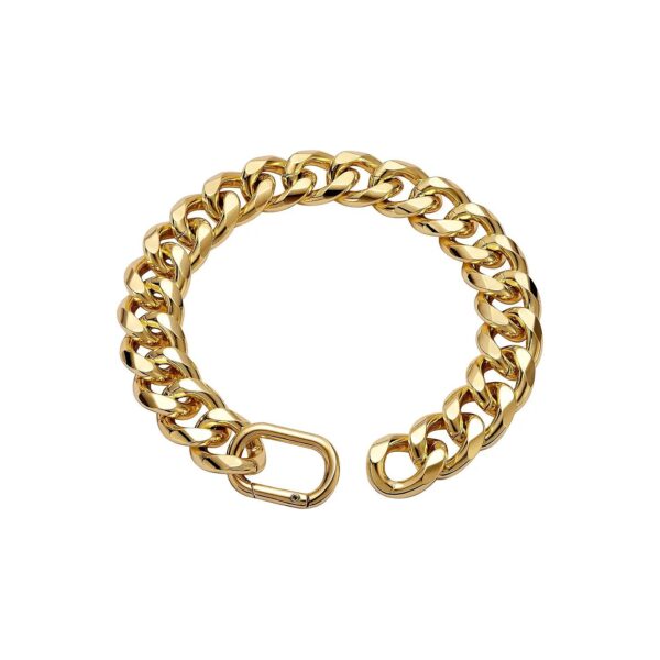 Gold Plated Metal Cuban Link Dog Collar 10 Inch for Small Dogs Cats