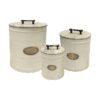 Golden PAW Plaque and Ivory Metal Finish Dog Food Treat Storage Canister with Wooden Lid