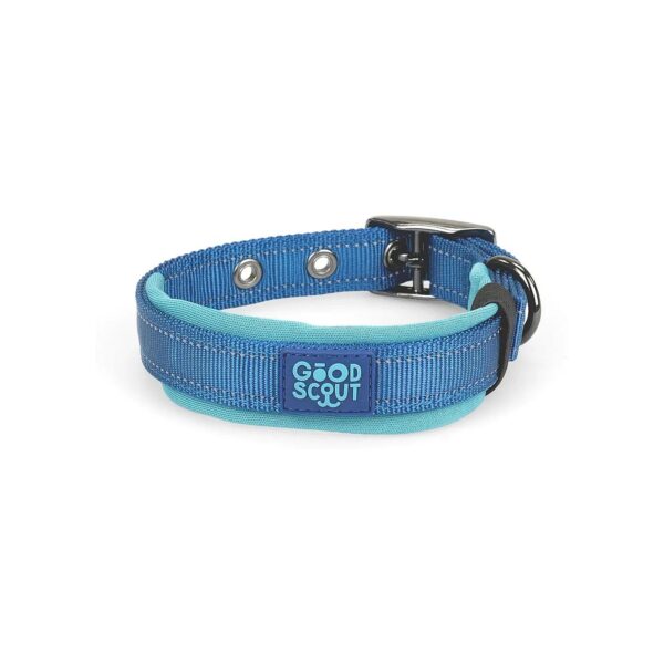 Good Scout Padded Dog Collar for Small Adult Dogs, Reflective Thread, Comfortable Design