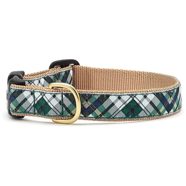 Gordon Plaid Dog Collar XX-Large 1 Inch Wide Buckle Closure