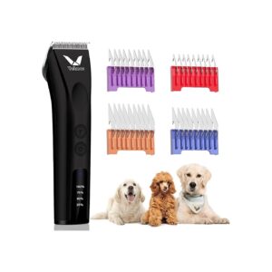 Grade Cordless Dog Grooming Tools with Adjustable 5 in 1 Blade and Quick Comb Changes