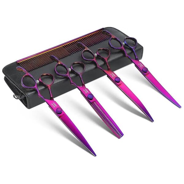 Grade Dog Grooming Scissors Set with 6 Adjustable Scissors and Comb for Pet Grooming