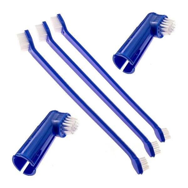 Grade Pet Toothbrush Set for Dogs and Cats with Bonus Finger Brushes