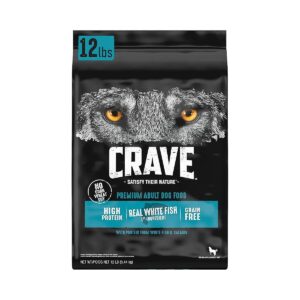 Grain Free Dry Dog Food with 34 Percent High Protein and Real Salmon Flavor 12lb Bag