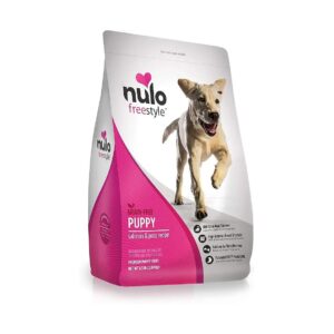 Grain Free Dry Puppy Food with Salmon Flavor and Probiotics for Healthy Weight and Skin