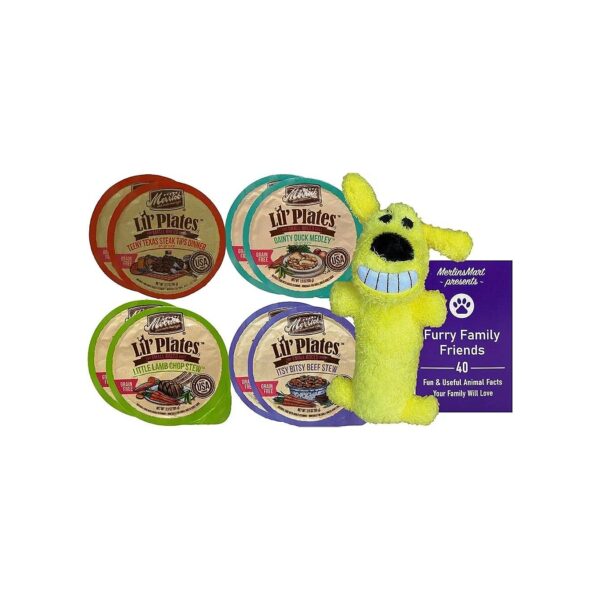 Grain Free Small Breed Dog Food Variety Bundle with Squeaker Toy and Fun Facts Booklet