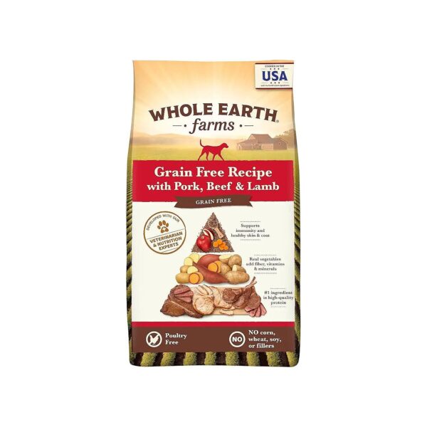 Grain Free Small Medium Large Breed Dog Food with Pork Beef and Lamb Recipe