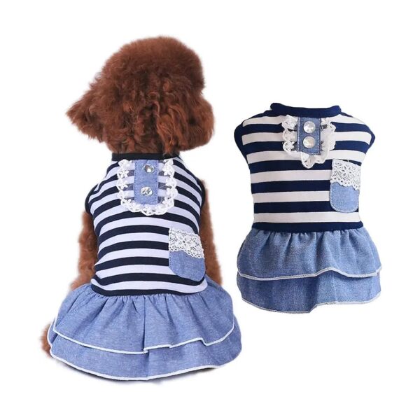 Graphic Printed Dog Dresses for Small Dogs Girl Chihuahua Pet Summer Clothes