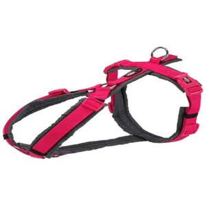 Graphite Fuchsia Medium Dog Trekking Harness with Adjustable Flat Strap and Soft Padding