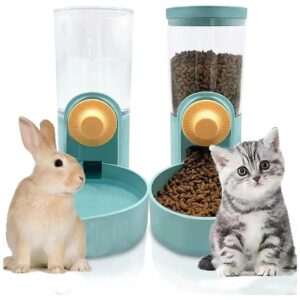 Gravity Based Pet Feeder Water Dispenser for Small Medium Pets with Leak Proof Design