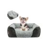 Gray 20 Inch Washable Dog Sofa Bed with Removable Cushion for Small Pets