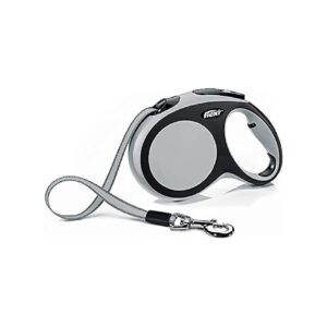 Gray Comfort L Tape Leash with Responsive Braking System and Multi-Colored Design