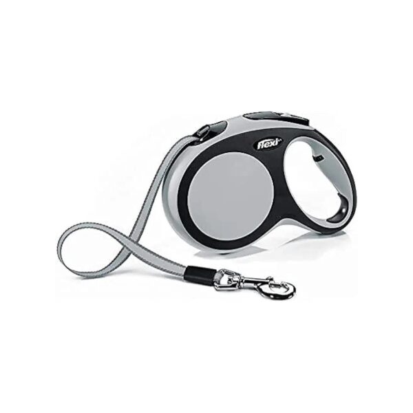 Gray Comfort L Tape Leash with Responsive Braking System and Multi-Colored Design