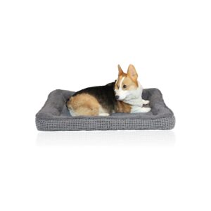 Gray Dog Bed for Medium Size Dogs with Super Soft Faux Fur Material