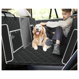 Gray Dog Car Hammock for Travel and Camping with Waterproof and Durable Construction