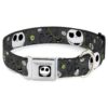 Gray Dog Collar with Halloween Elements and Buckle Down Seatbelt