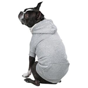 Gray Hoodie for Medium Dogs with Cozy Fleece Lining and Velcro Closure