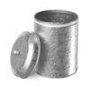 Gray Metal Puppy Food Canister with Paw Print Embossing