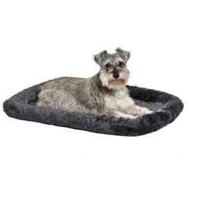 Gray Pet Bed Bolster Dog Bed Machine Wash Dry 30-Inch Fits Metal Crate