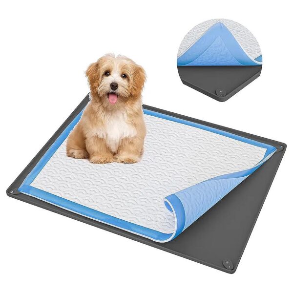 Gray Silicone Pee Pad Holder for 28x30in Puppy Training Pads