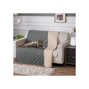 Gray Waterproof Blanket Dog Bed Cover for Sofas and Beds with Stain Resistant Feature