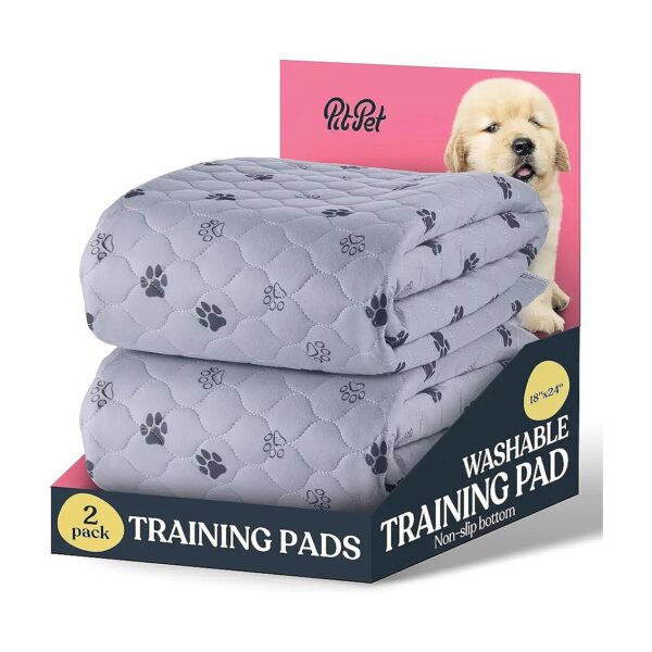 Gray Waterproof Dog Training Pads with Non-Slip Bottom for Comfort