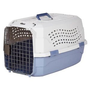 Gray and Blue Hard-Sided Pet Carrier for Small to Medium Size Dogs and Cats