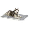 Gray and White Geometric Pattern Pet Bed for 75L x 5W x 25H Inches Metal Crate