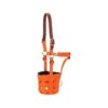 Grazing Muzzle with Orange Blaze and Vegetable Tanned Leather Crown for Average Horse