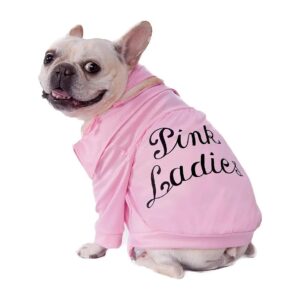 Grease 40th Anniversary Pet Pink Ladies Costume Jacket with Scarf