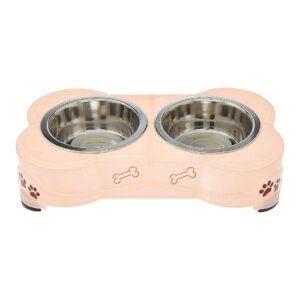 Great for Small Dogs and Puppies Pink Dog Food Bowl Set