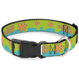 Green Aqua Orange Polyester Dog Collar for Small to Medium Dogs, 15-24 Inch