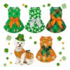 Green Clover Dog Skirts for Holiday Parties Comfortable Puppy Apparel