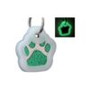 Green Glitter Paw Pet ID Tag for Cats and Dogs with Easy to Read Engraving