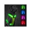 Green Medium Light Up Dog Harness with 360deg Illumination for Night Walking Safety