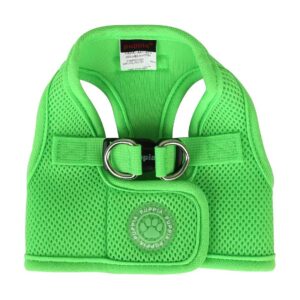 Green Medium Polyester Dog Vest with Adjustable Neckline and Chest Girth for a Secure Fit