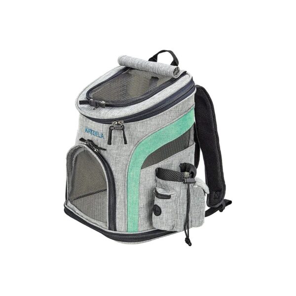 Green Pet Carrier Backpack for Small Dogs and Cats with Storage Pouches and Leash Hook