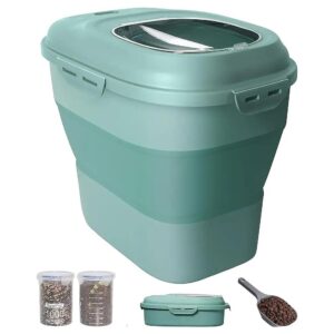 Green Pet Food Storage Container with Two Airtight Pet Food Storage Containers