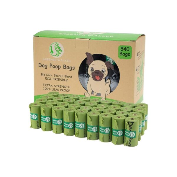 Green Pet Waste Bags - Extra Thick Leak Proof Dog Poop Bags 540 Count