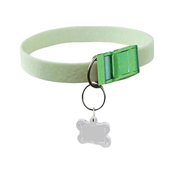 Green Safety Collar for Pets 13-40 Pounds Glows in the Dark